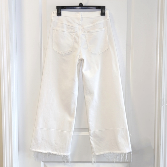 Banana Republic White High Rise Wide Leg Crop Premium Denim Size 26 - Picture 3 of 14